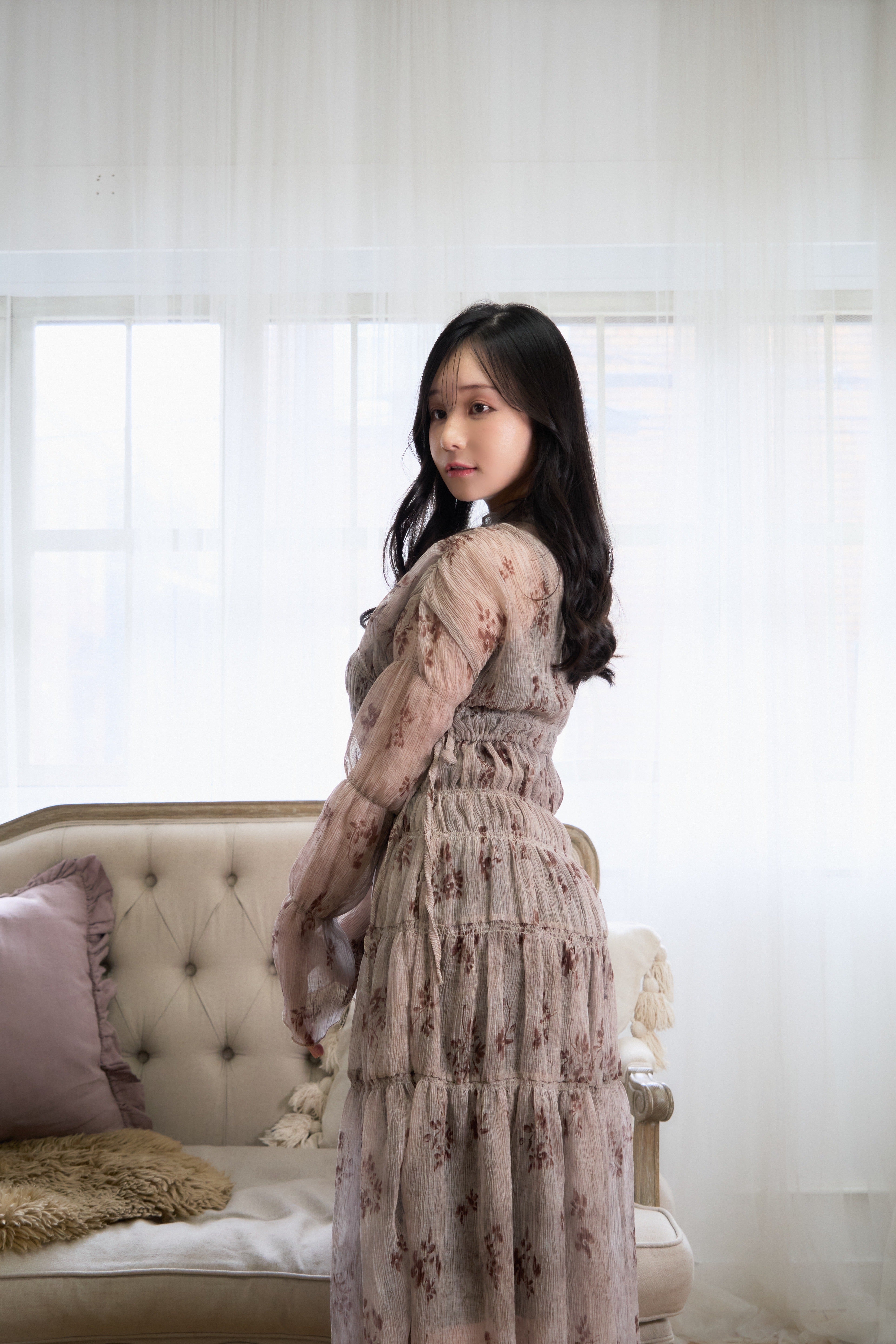 deep floral french dress