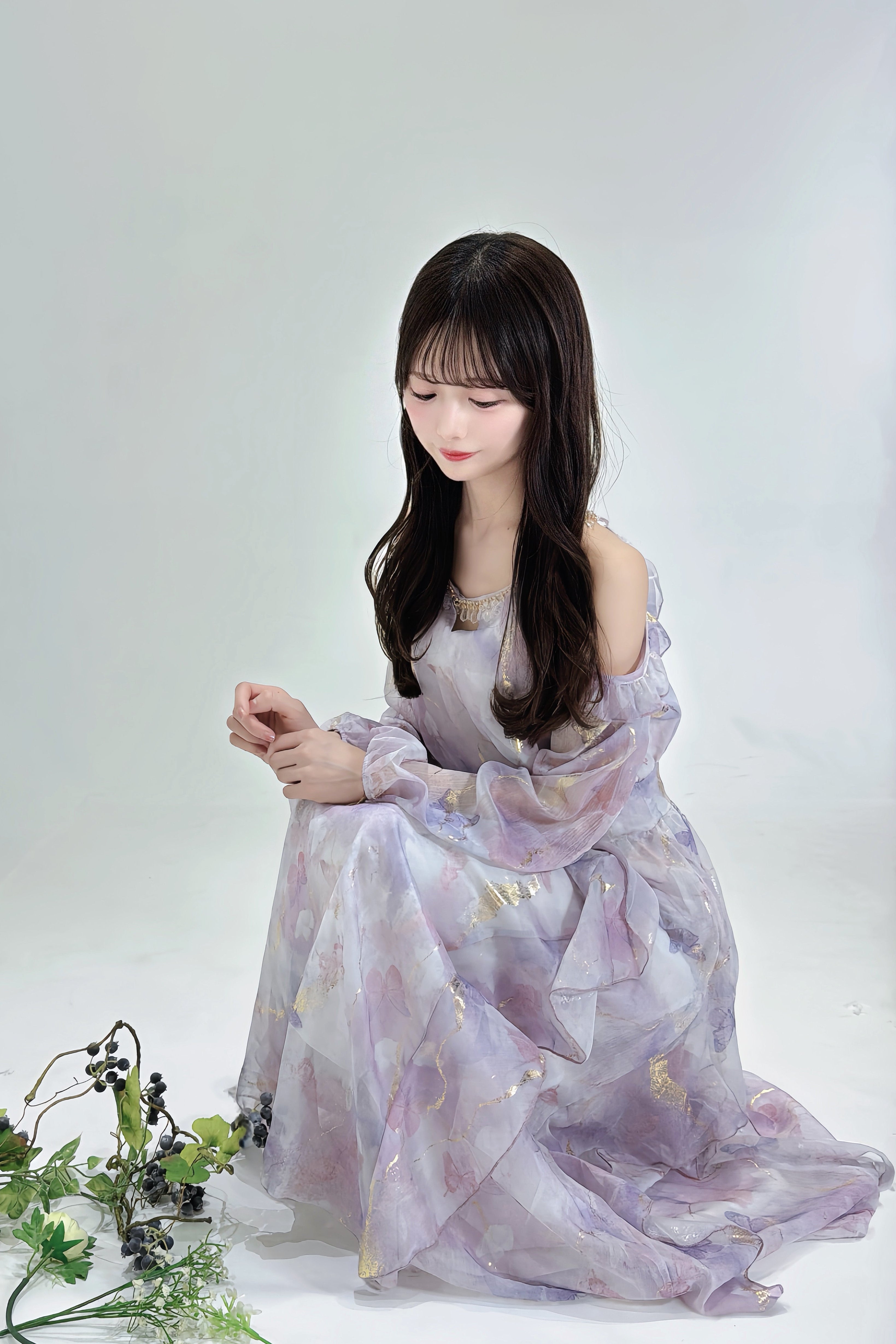 Ethereal Bloom Chiffon Dress
