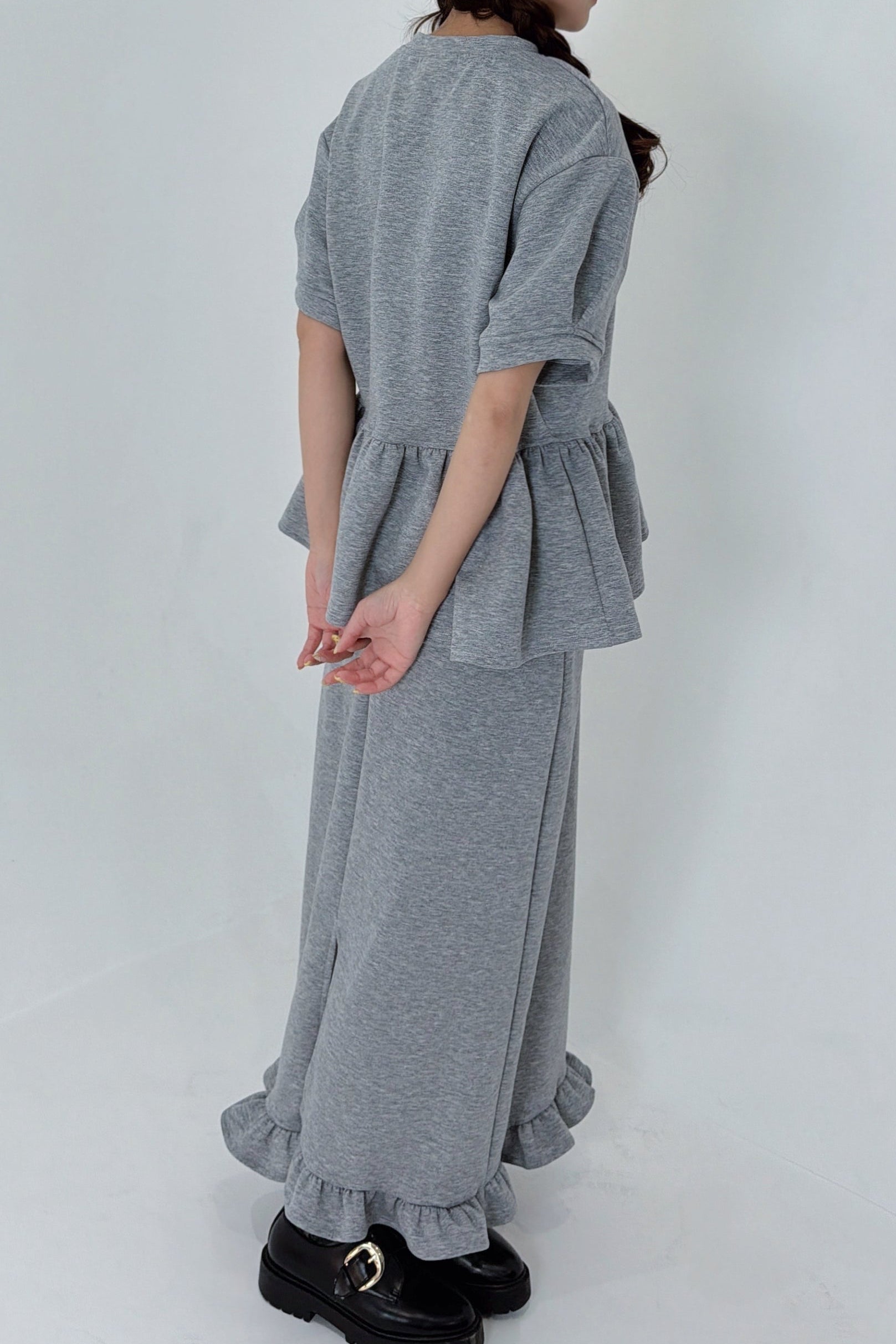 MELT GRAY PEPLUM SETUP