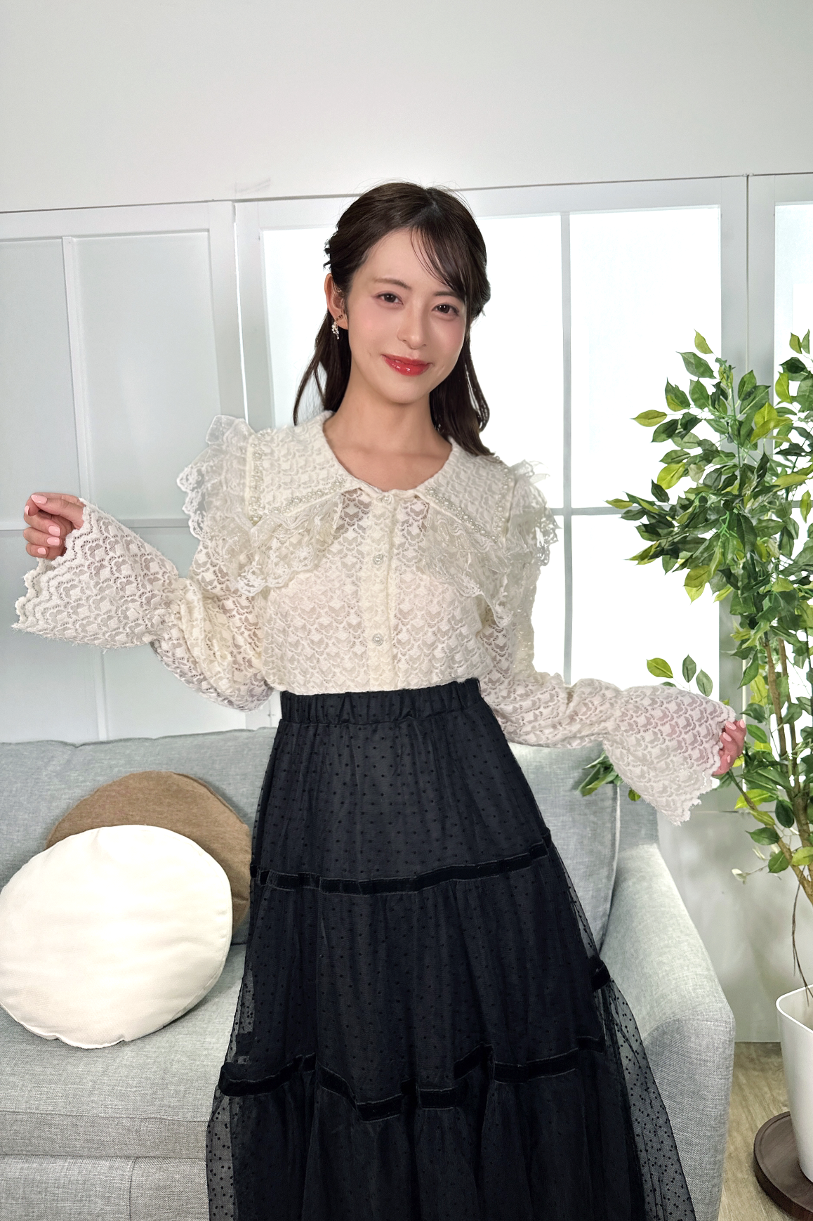 french white lace cardigan