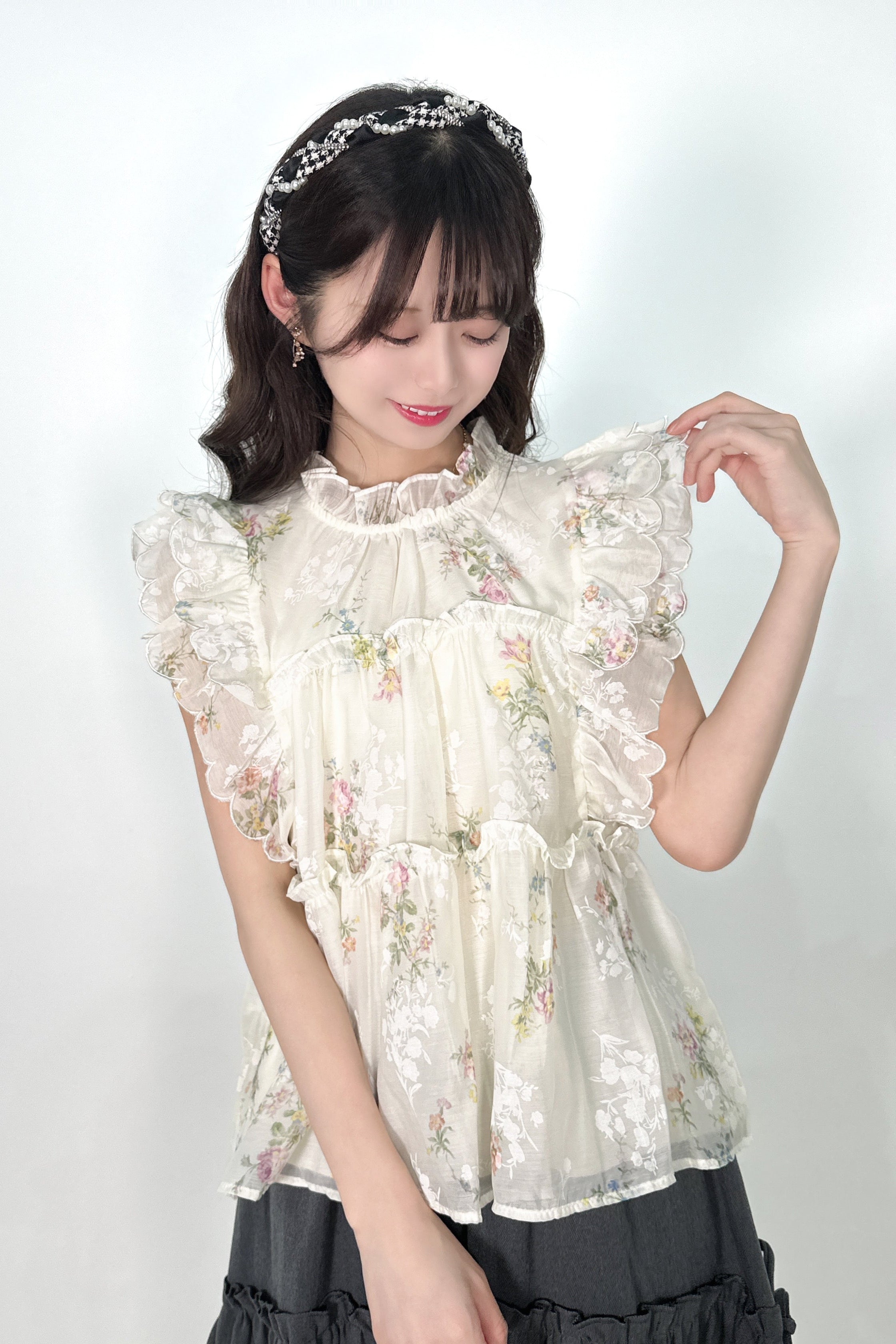 blossoming angel tiered blouse