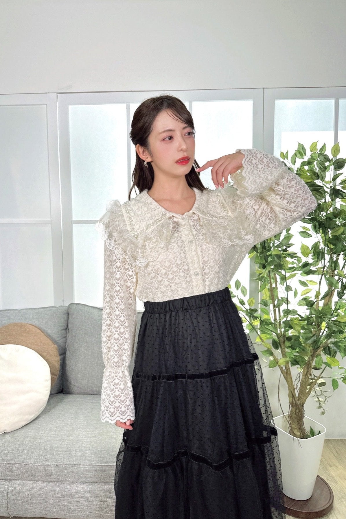 french white lace cardigan