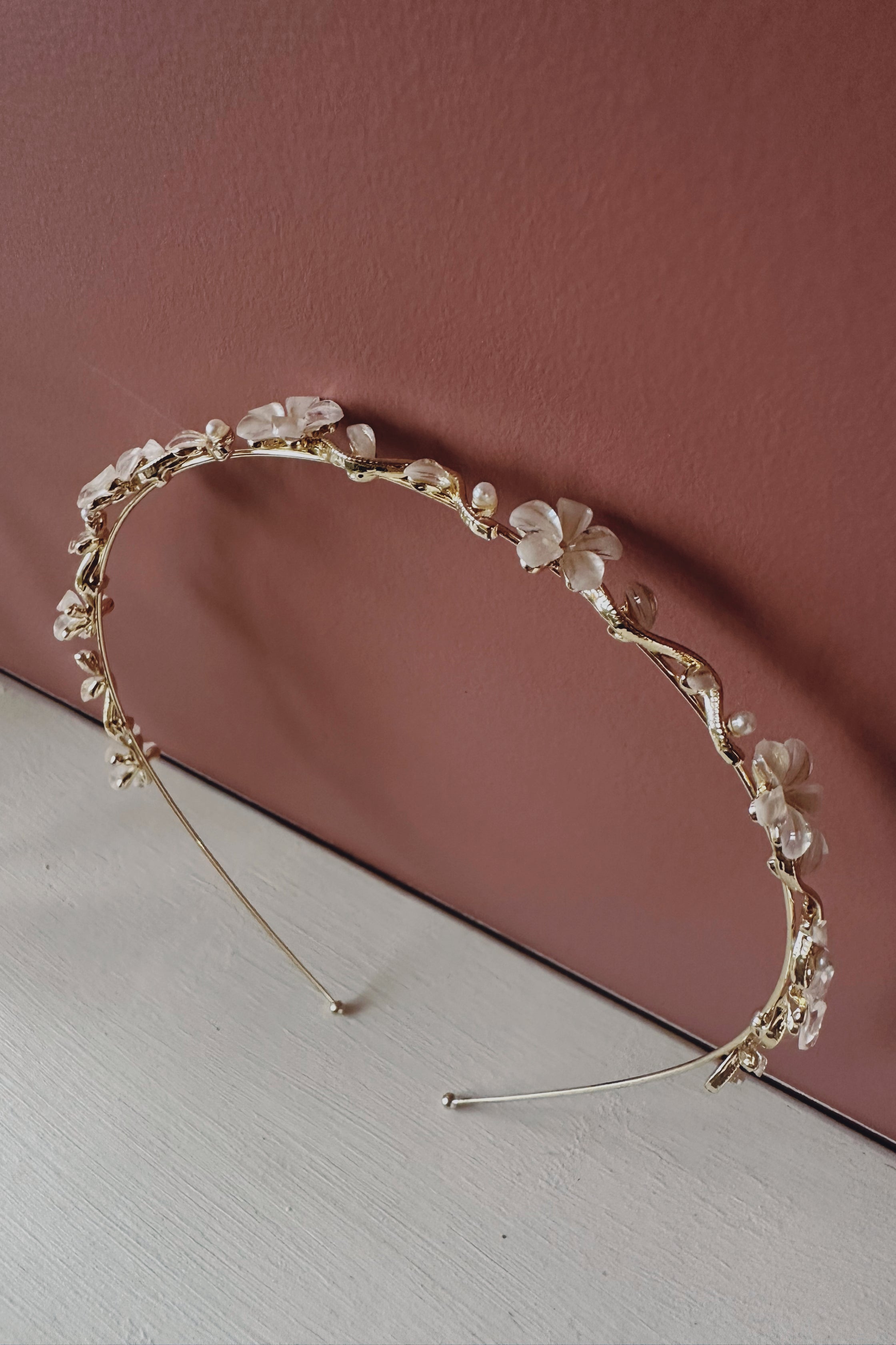 pearl flower headband