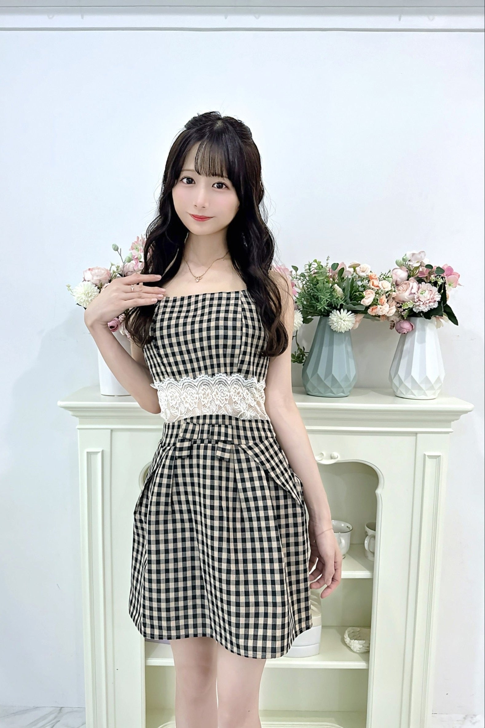 Milk Tea Gingham Dress