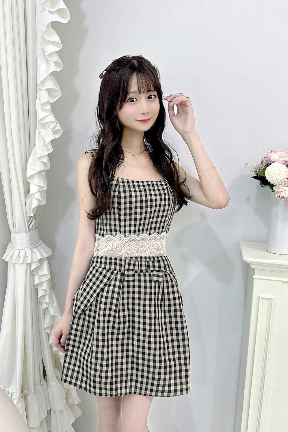 Milk Tea Gingham Dress