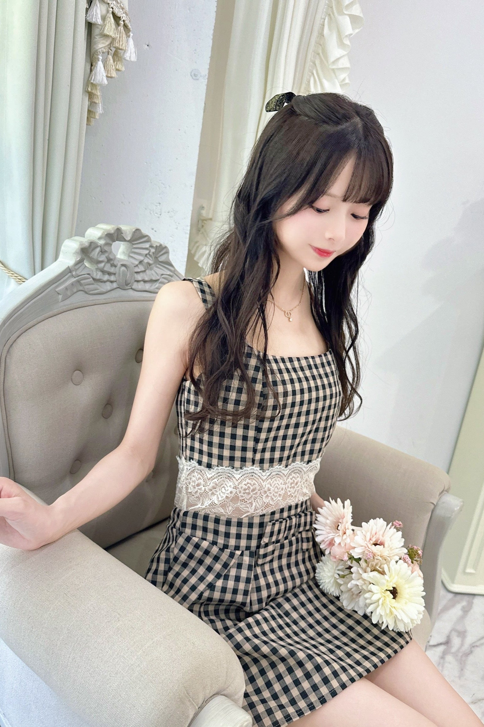 Milk Tea Gingham Dress