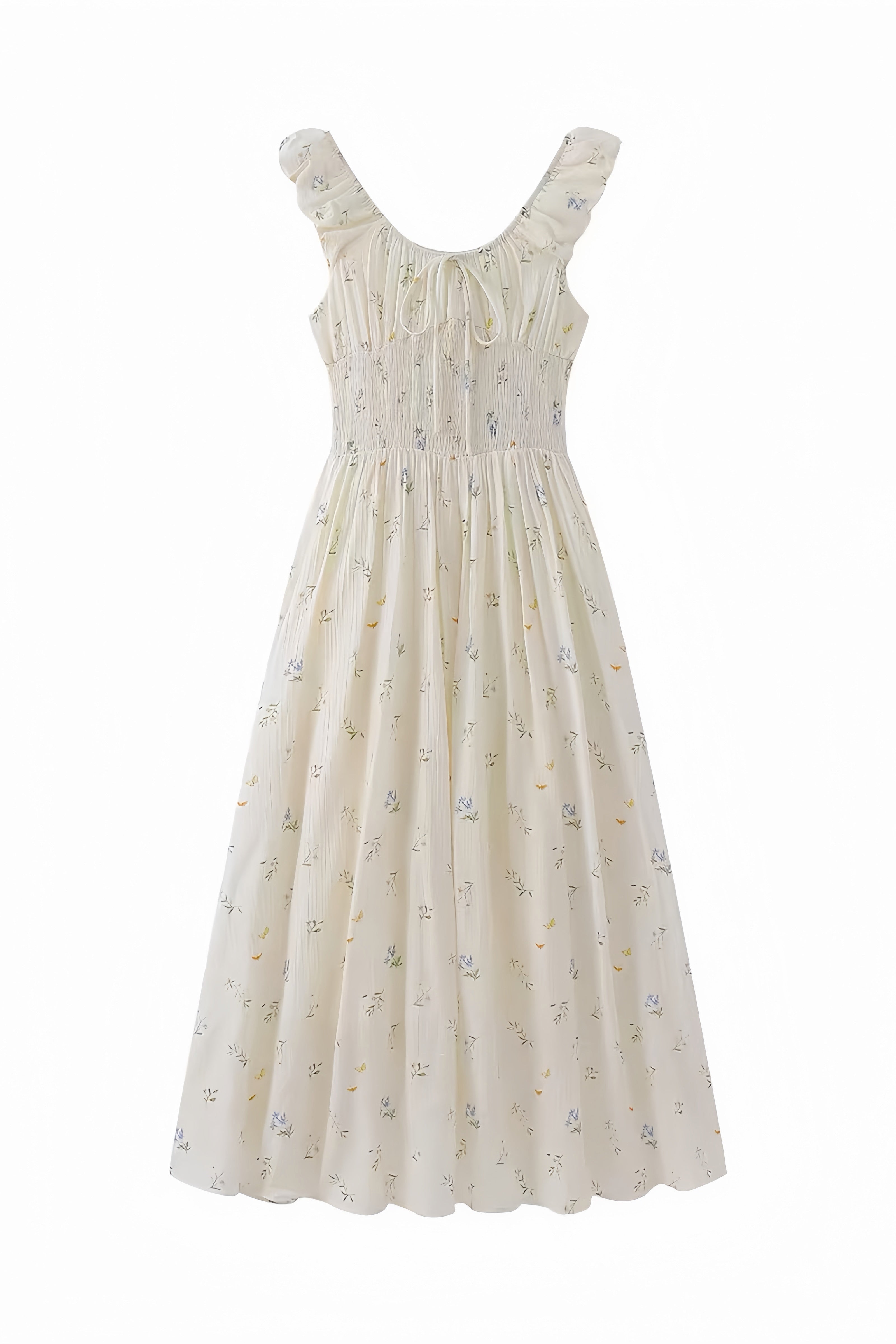 Whisper Bloom Shirring Dress