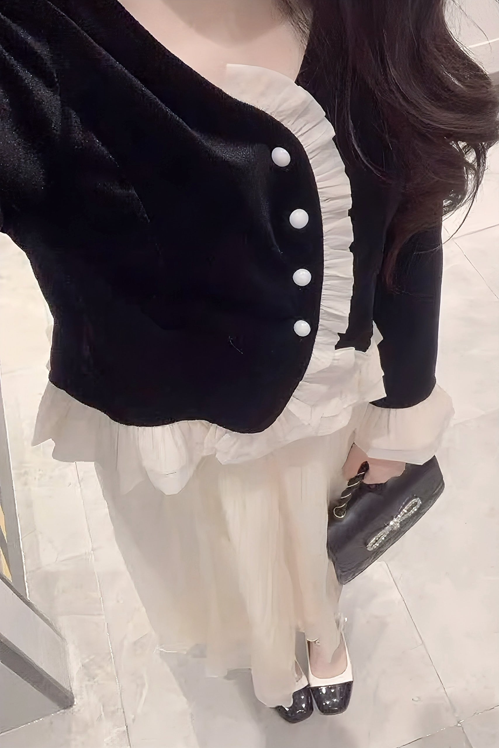 Classic Noir Frill Top