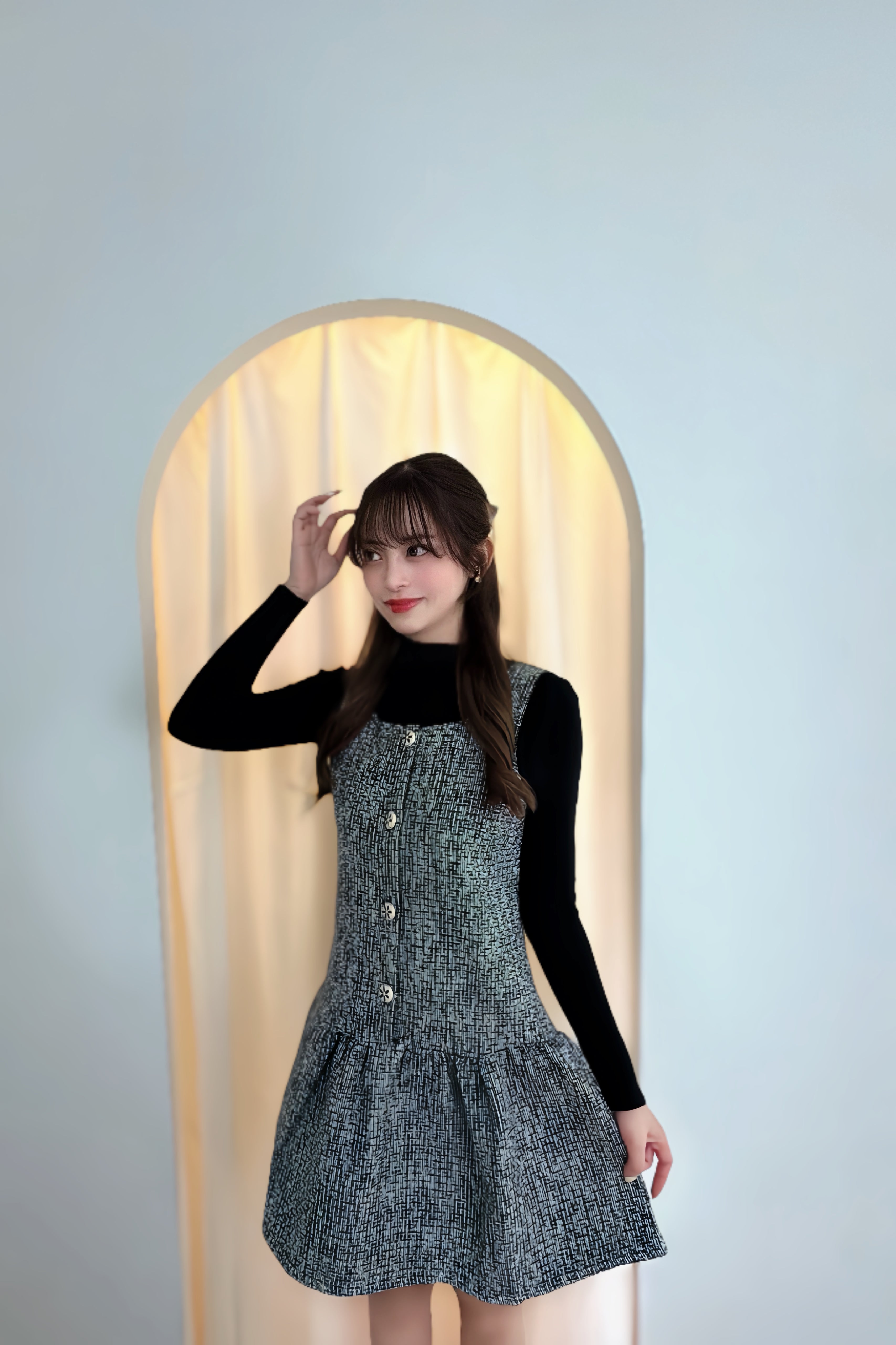 Chic Parisian Tweed Flare Dress