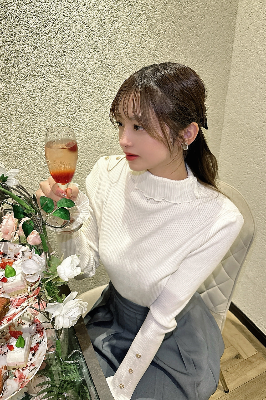 Princess Frill Ribbed Knit