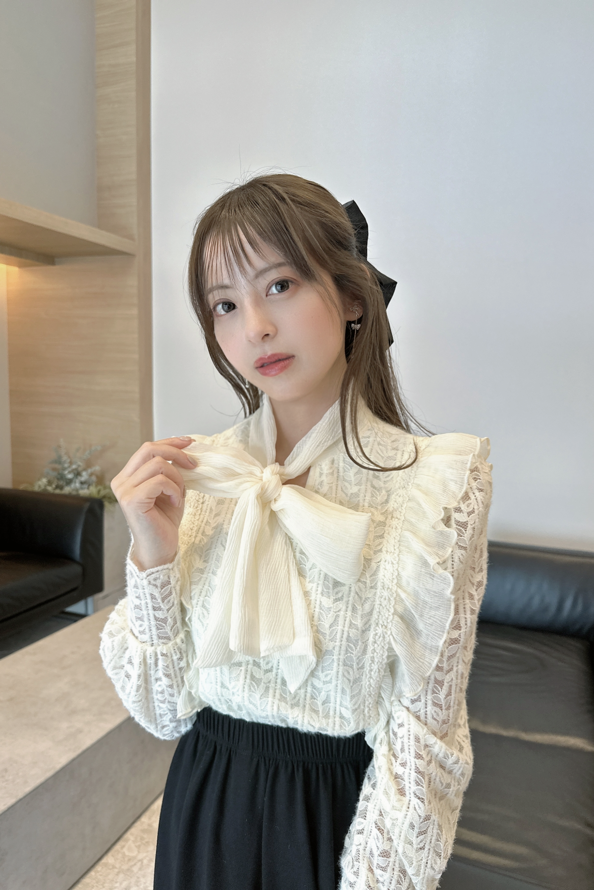 Romantic Lace Bow Blouse