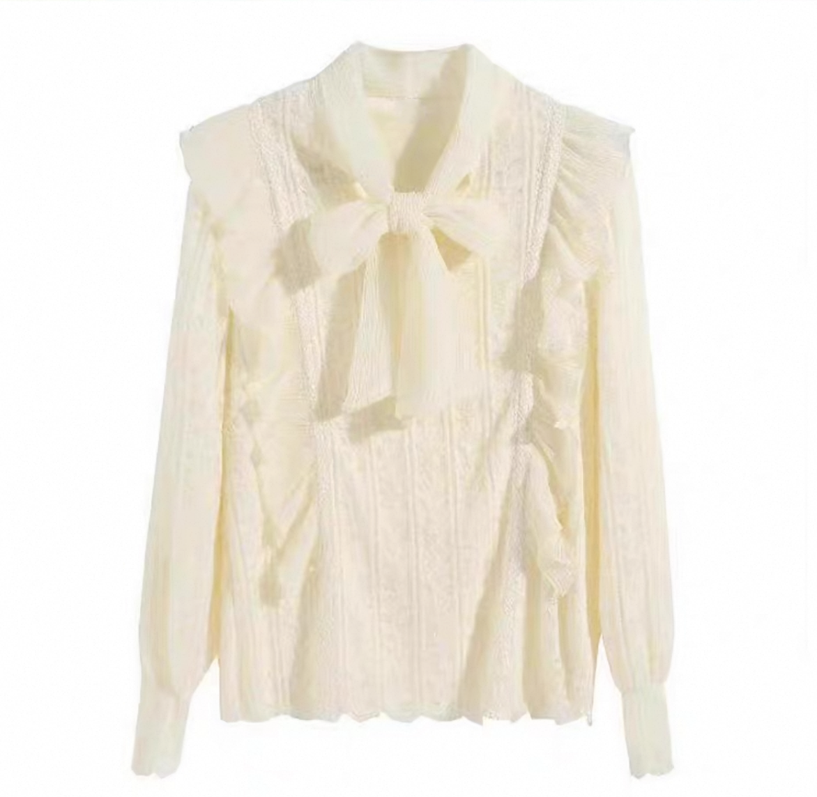 Romantic Lace Bow Blouse