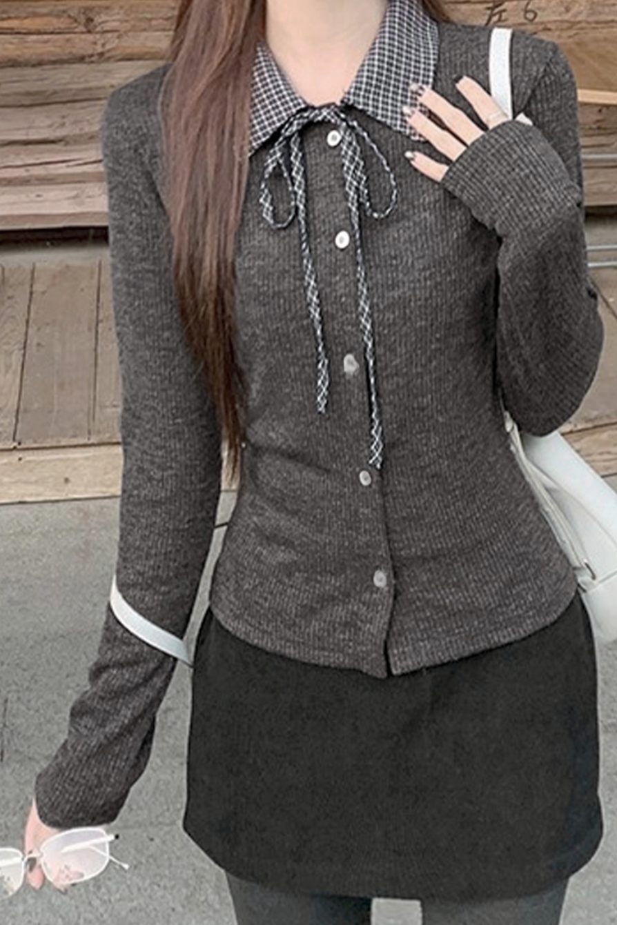 Classic Check Ribbon Knit Tee