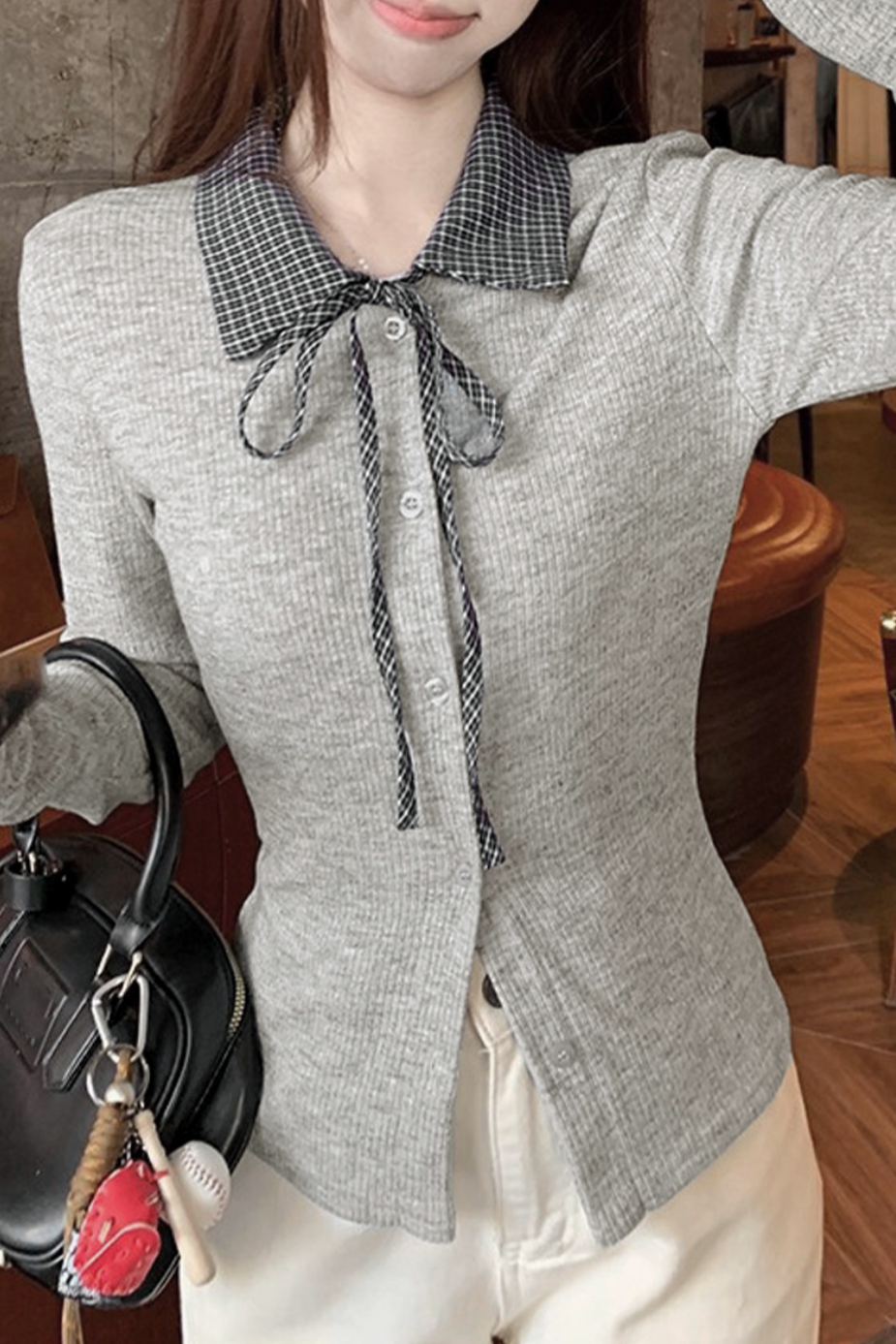 Classic Check Ribbon Knit Tee