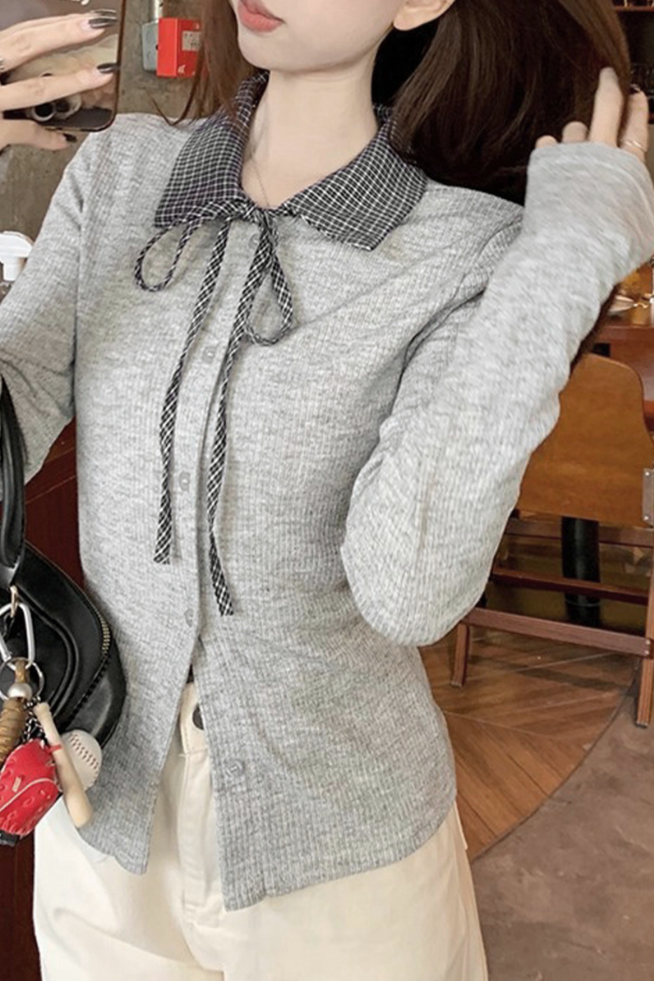 Classic Check Ribbon Knit Tee