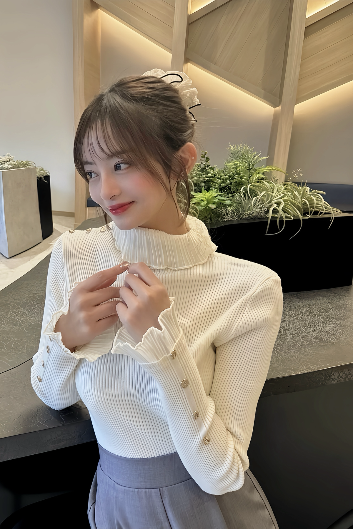 Princess Frill Ribbed Knit