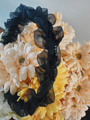 black frill elegant headband