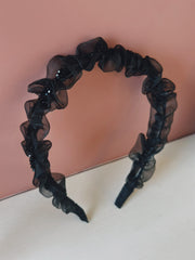 black frill elegant headband