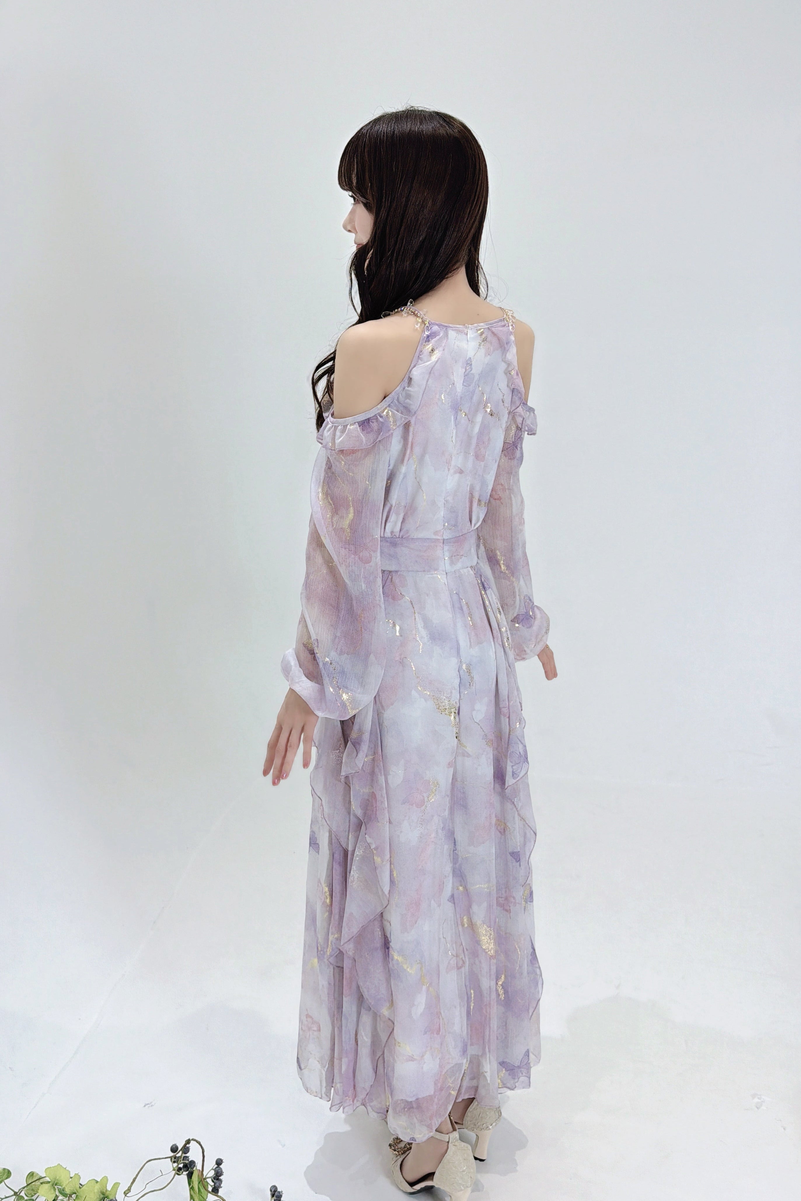 Ethereal Bloom Chiffon Dress