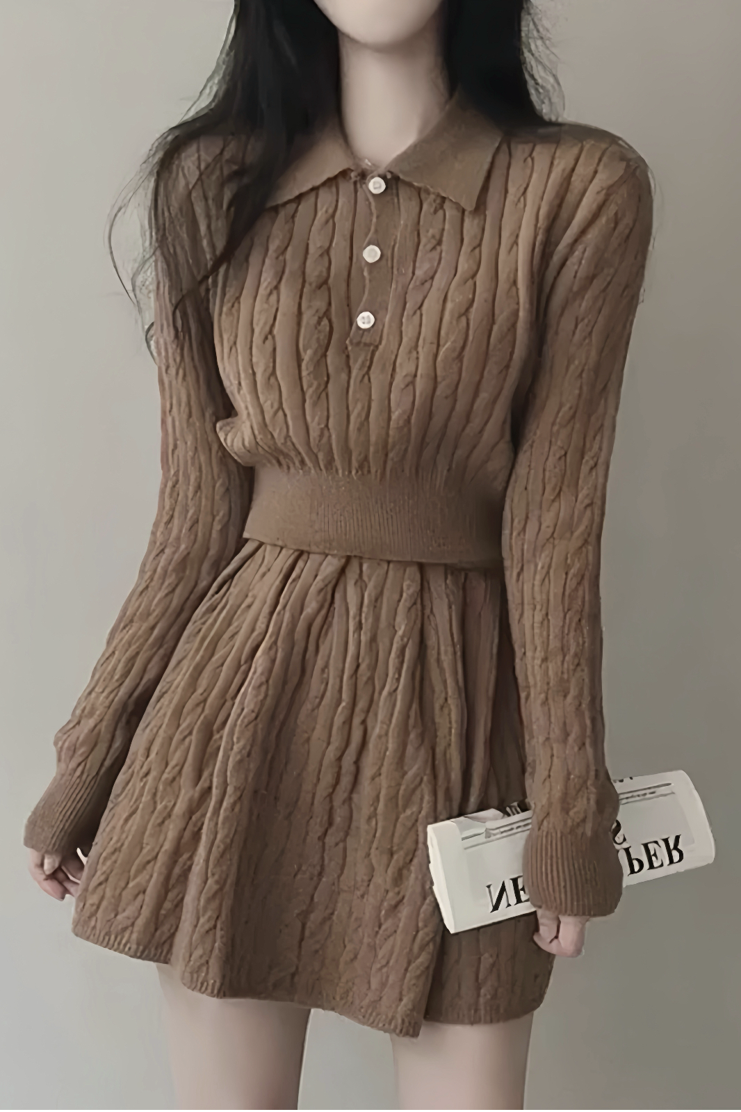 Cocoa Cable Knit Set