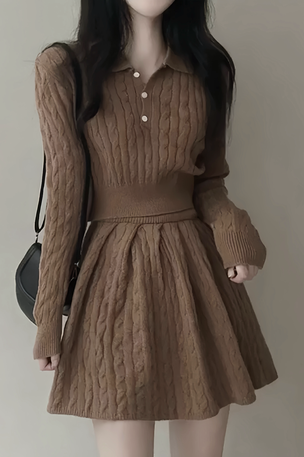 Cocoa Cable Knit Set