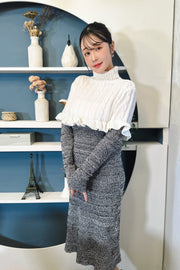 elegant frill knit dress