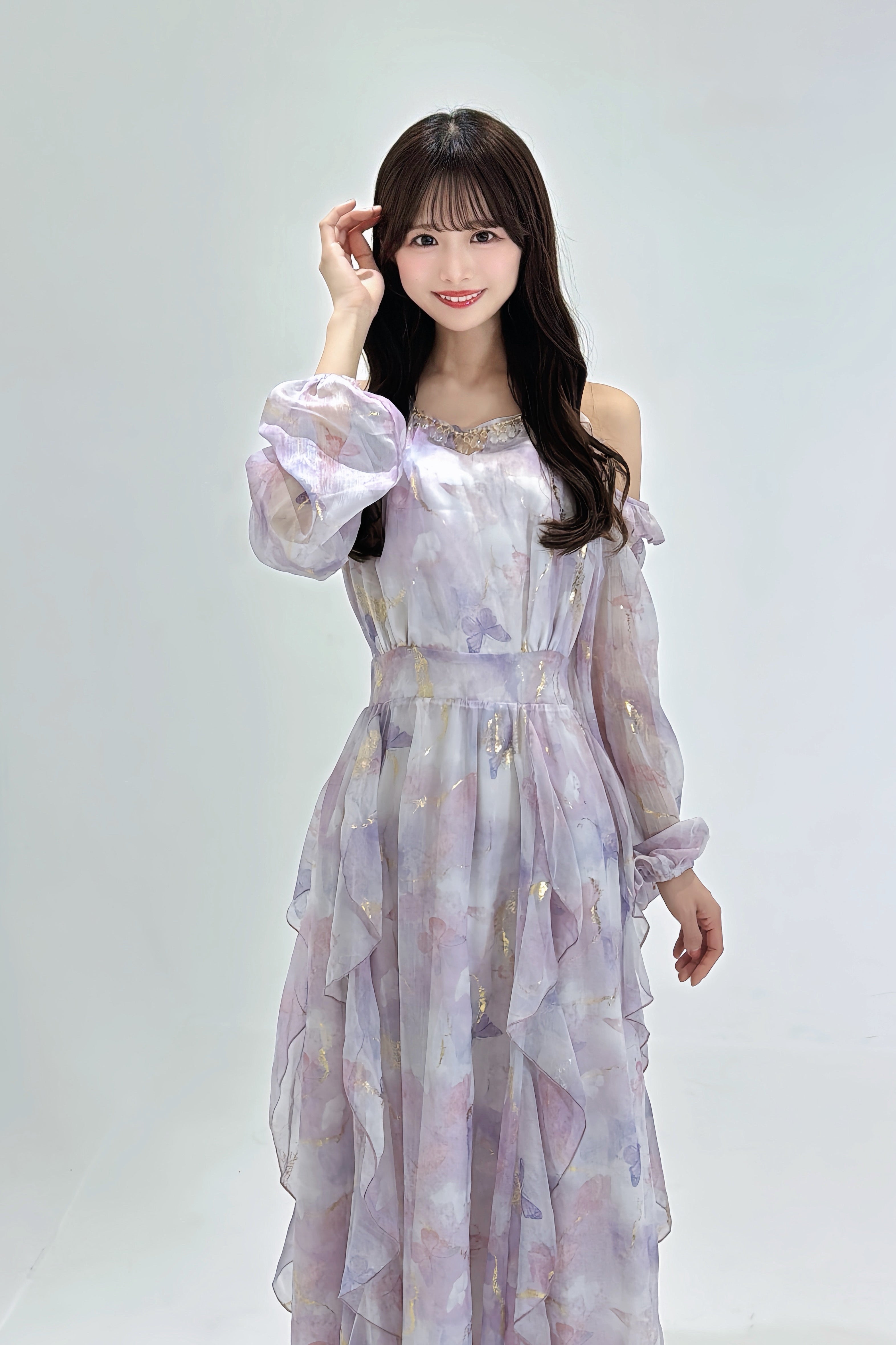 Ethereal Bloom Chiffon Dress