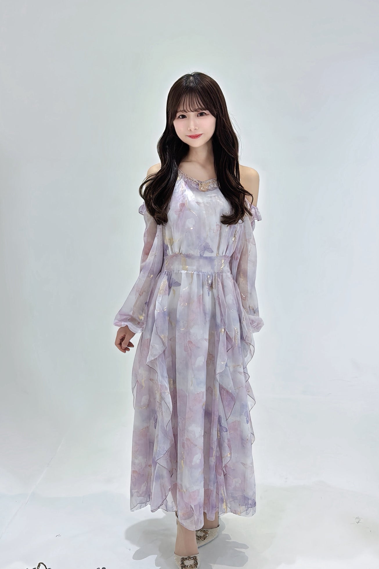 Ethereal Bloom Chiffon Dress