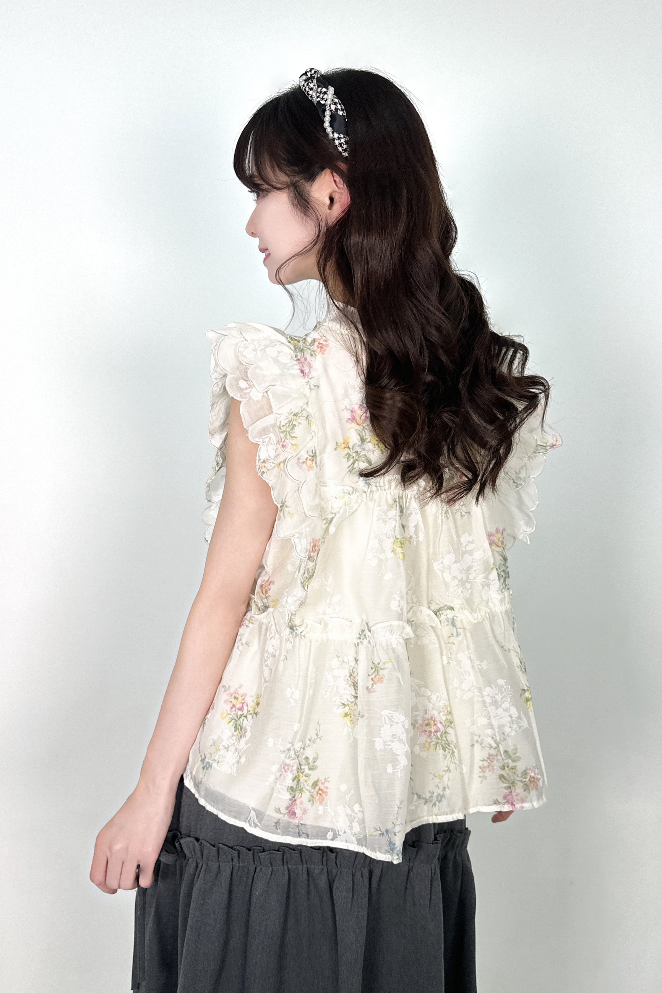 blossoming angel tiered blouse
