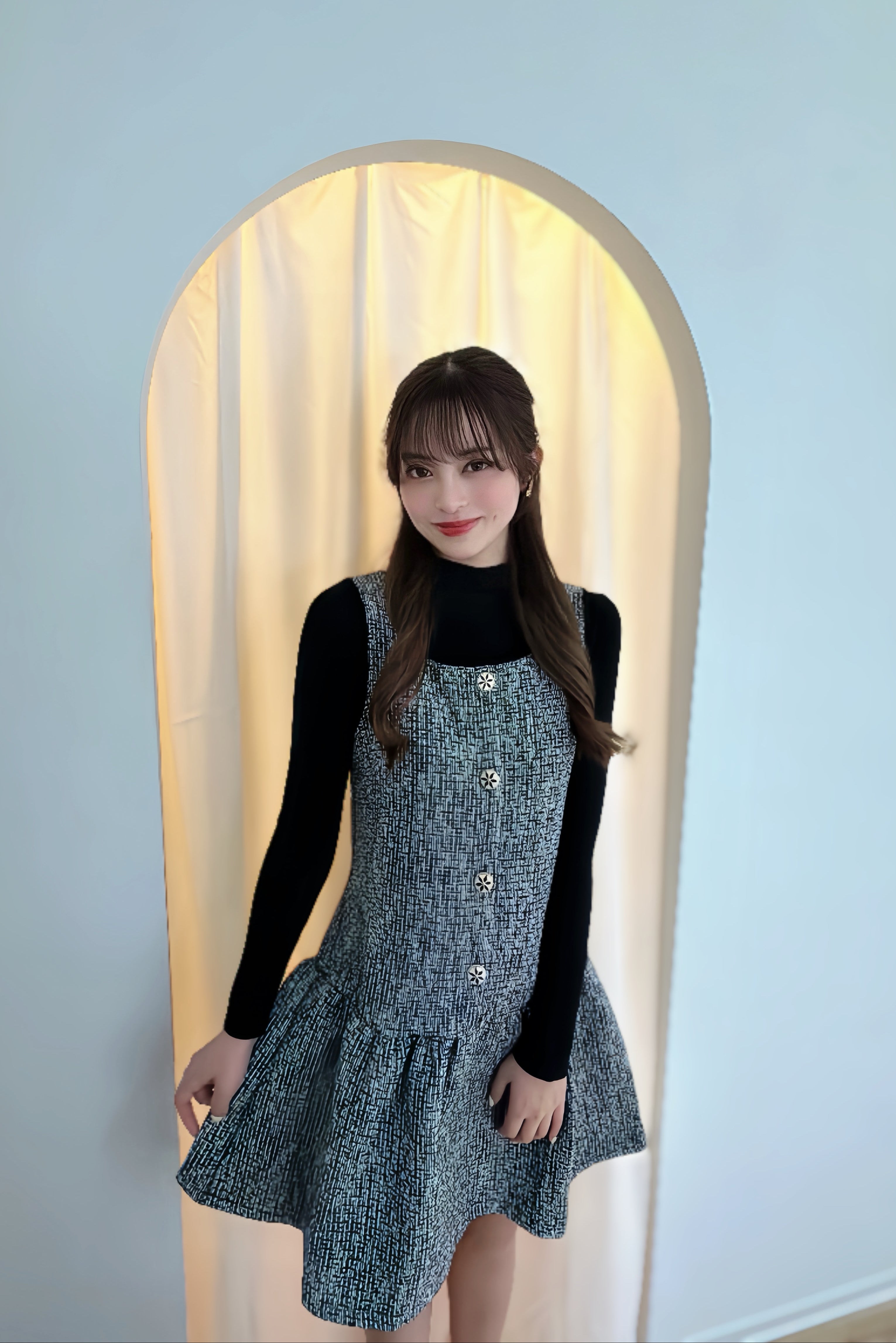 Chic Parisian Tweed Flare Dress