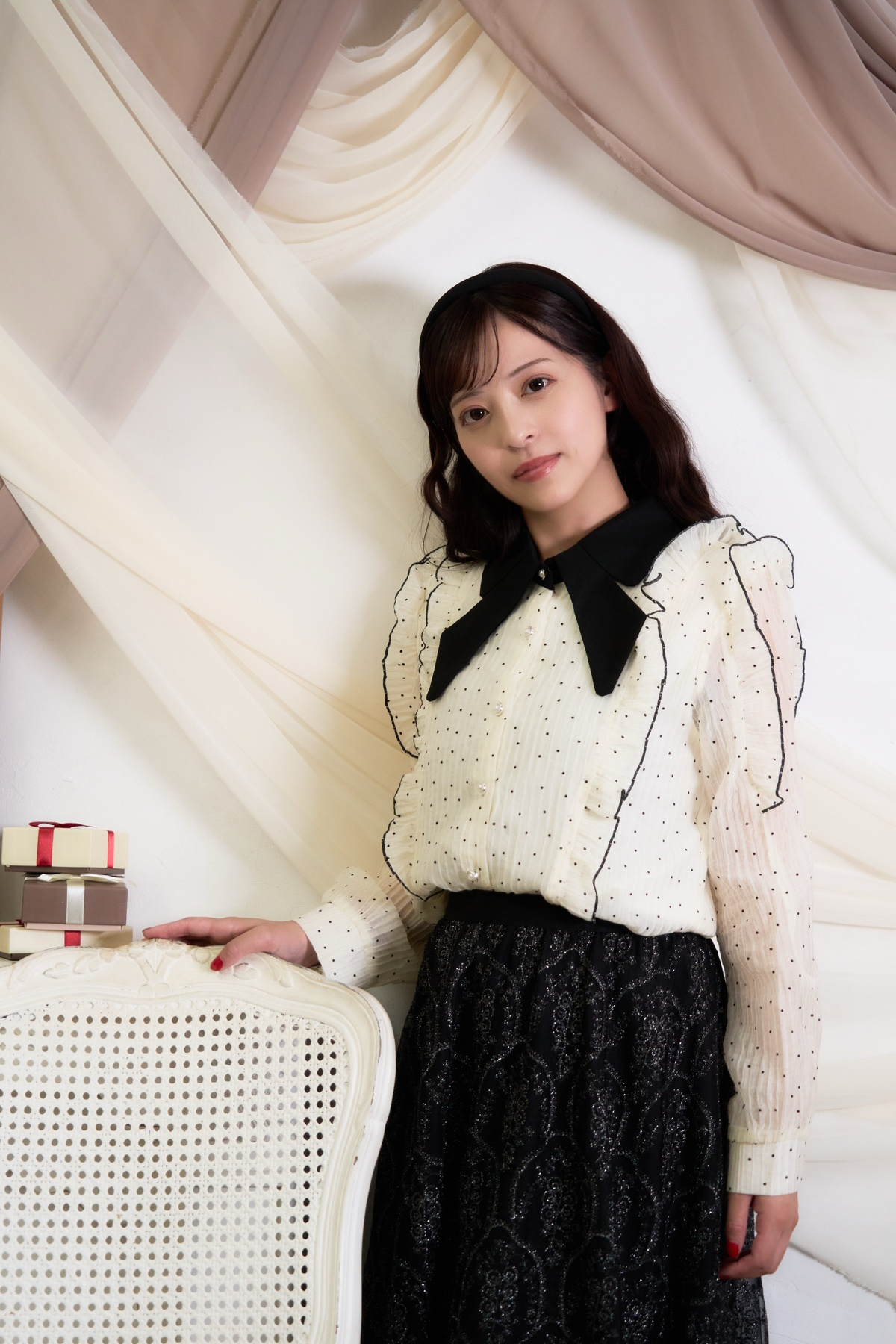 polka dot chiffon blouse