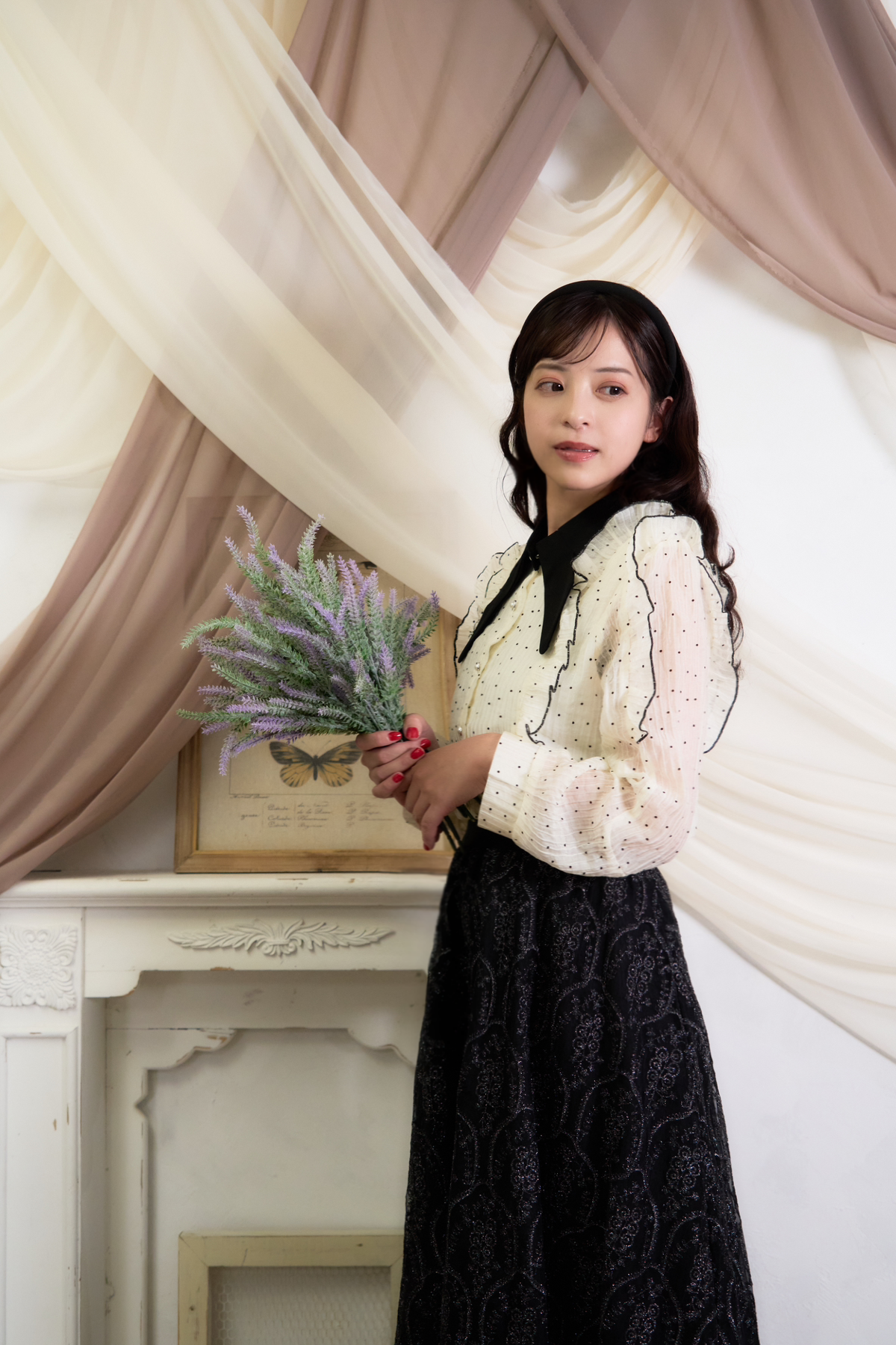 polka dot chiffon blouse