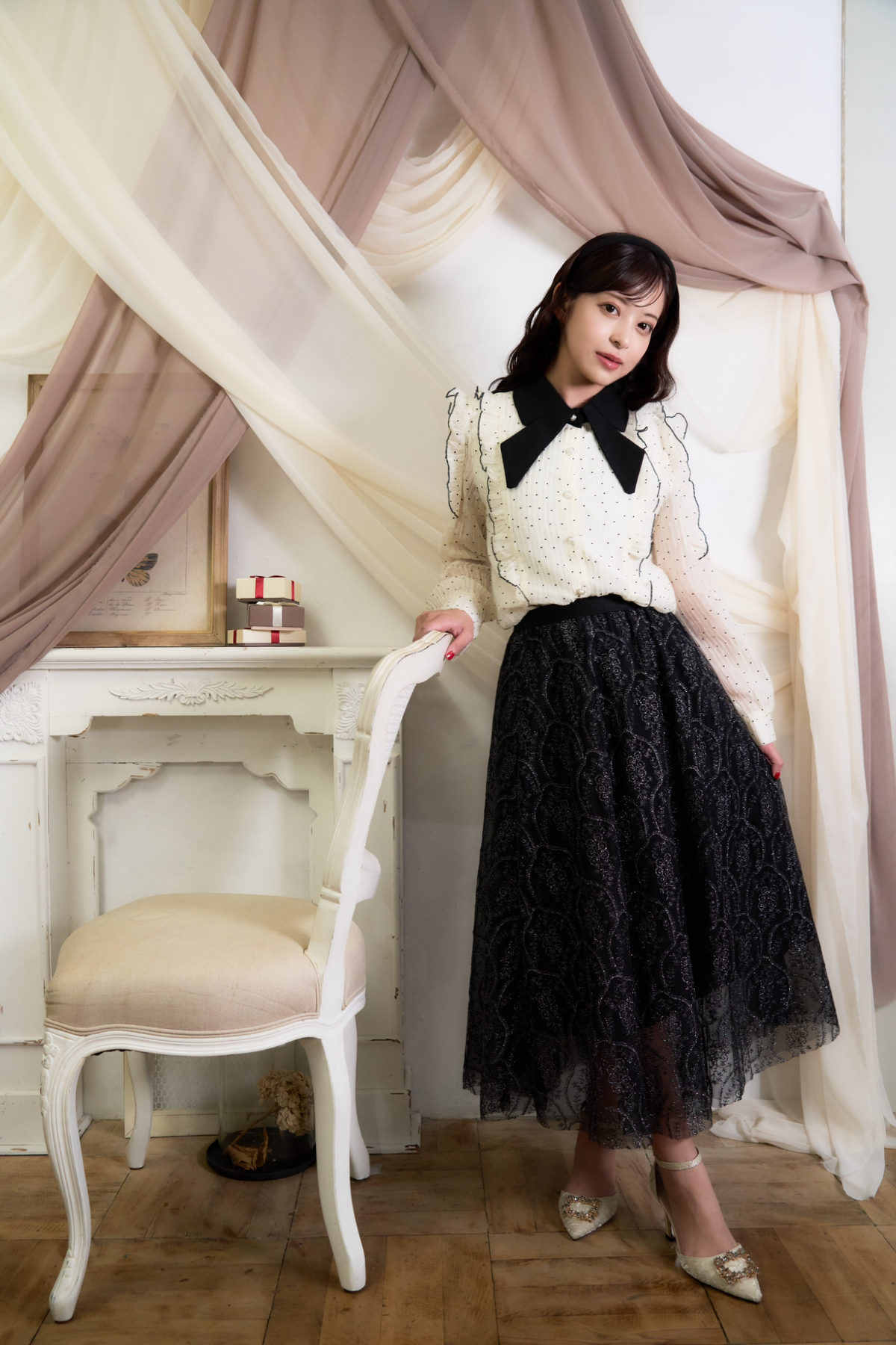 polka dot chiffon blouse