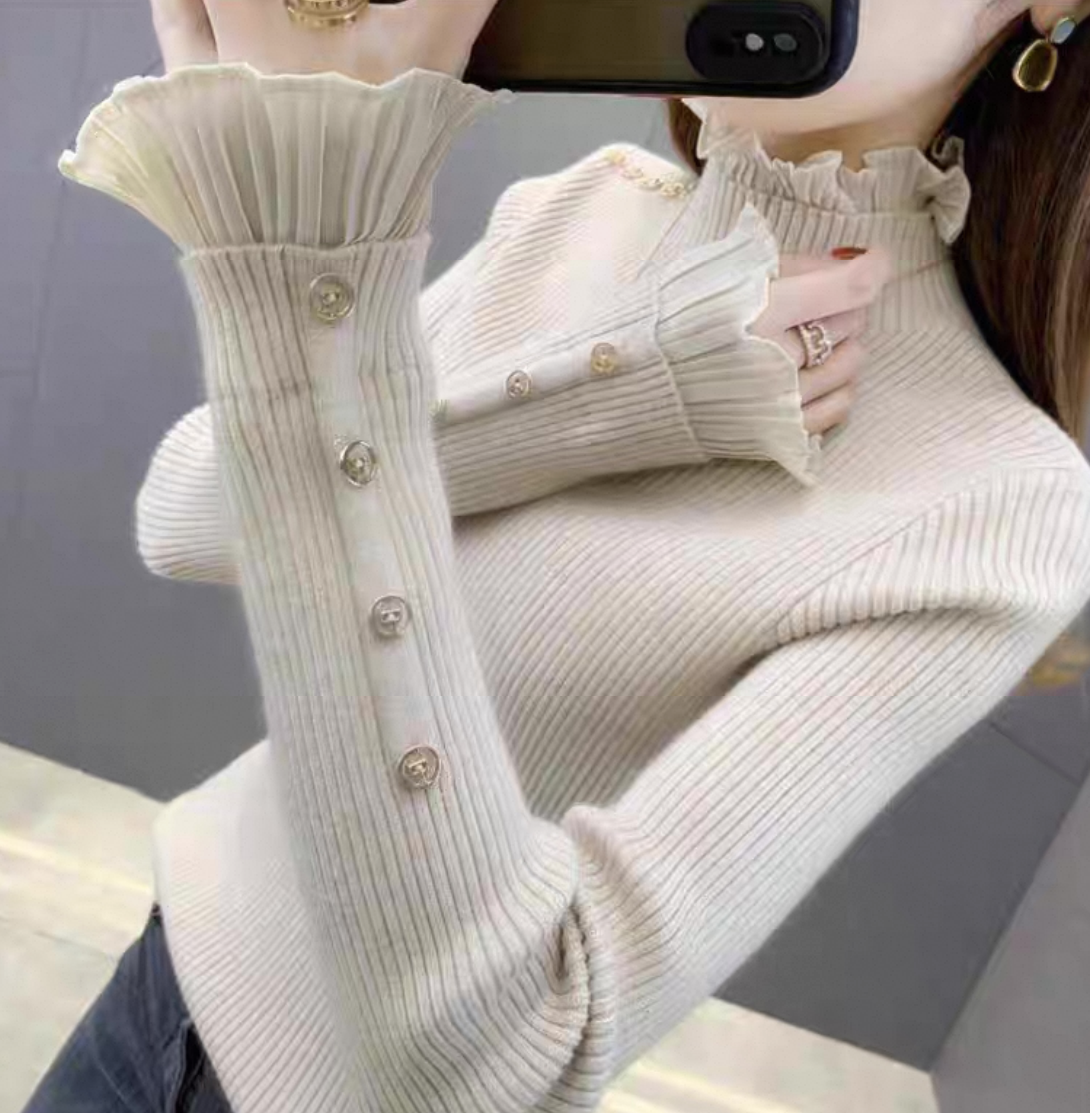 Princess Frill Ribbed Knit　