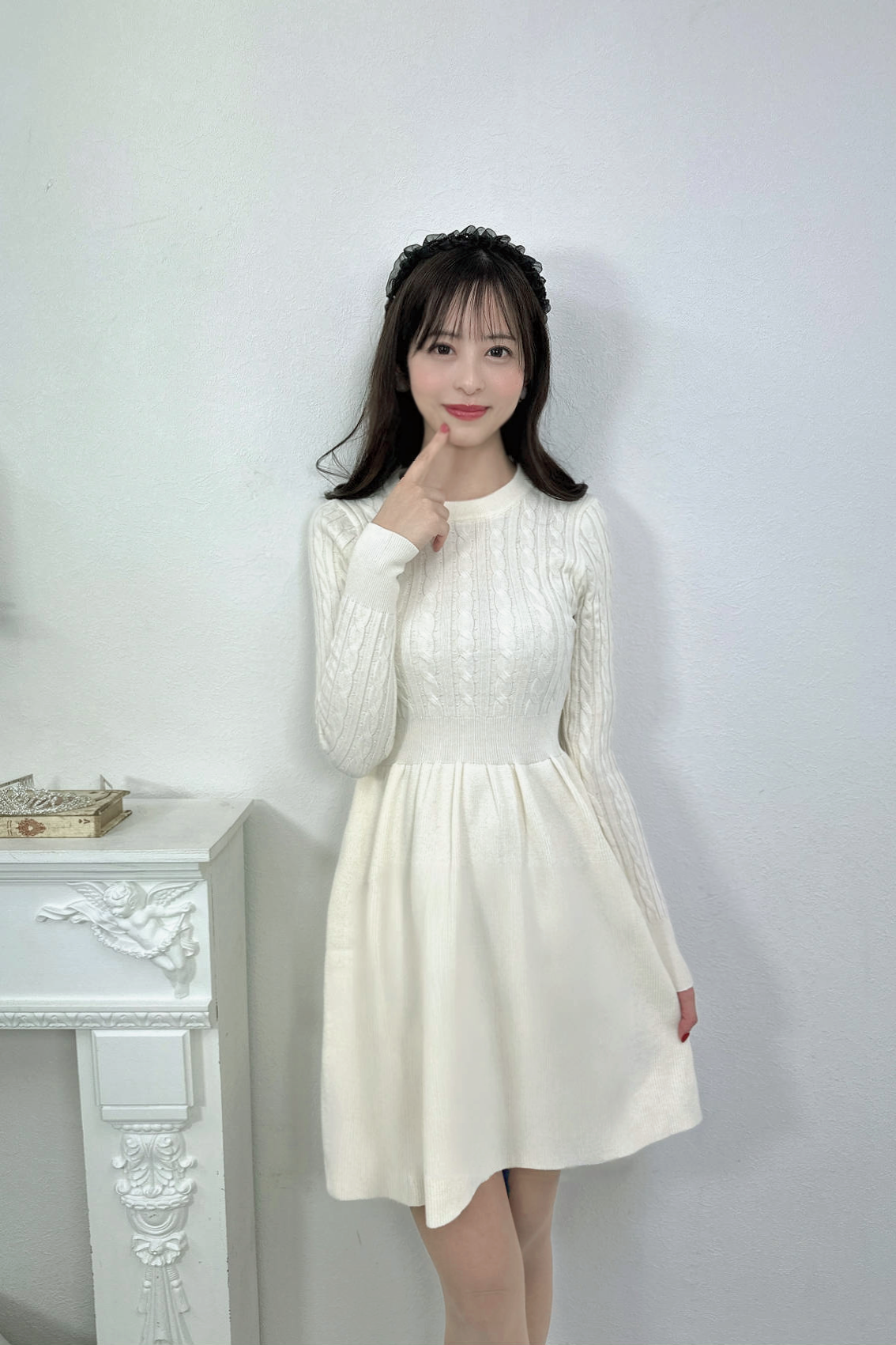 french cable knit dress