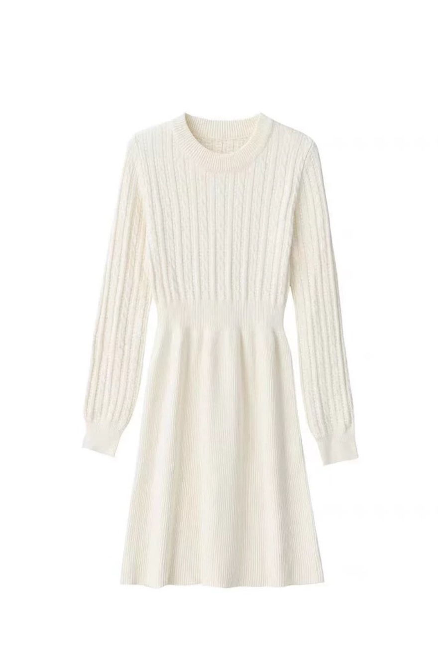french cable knit dress