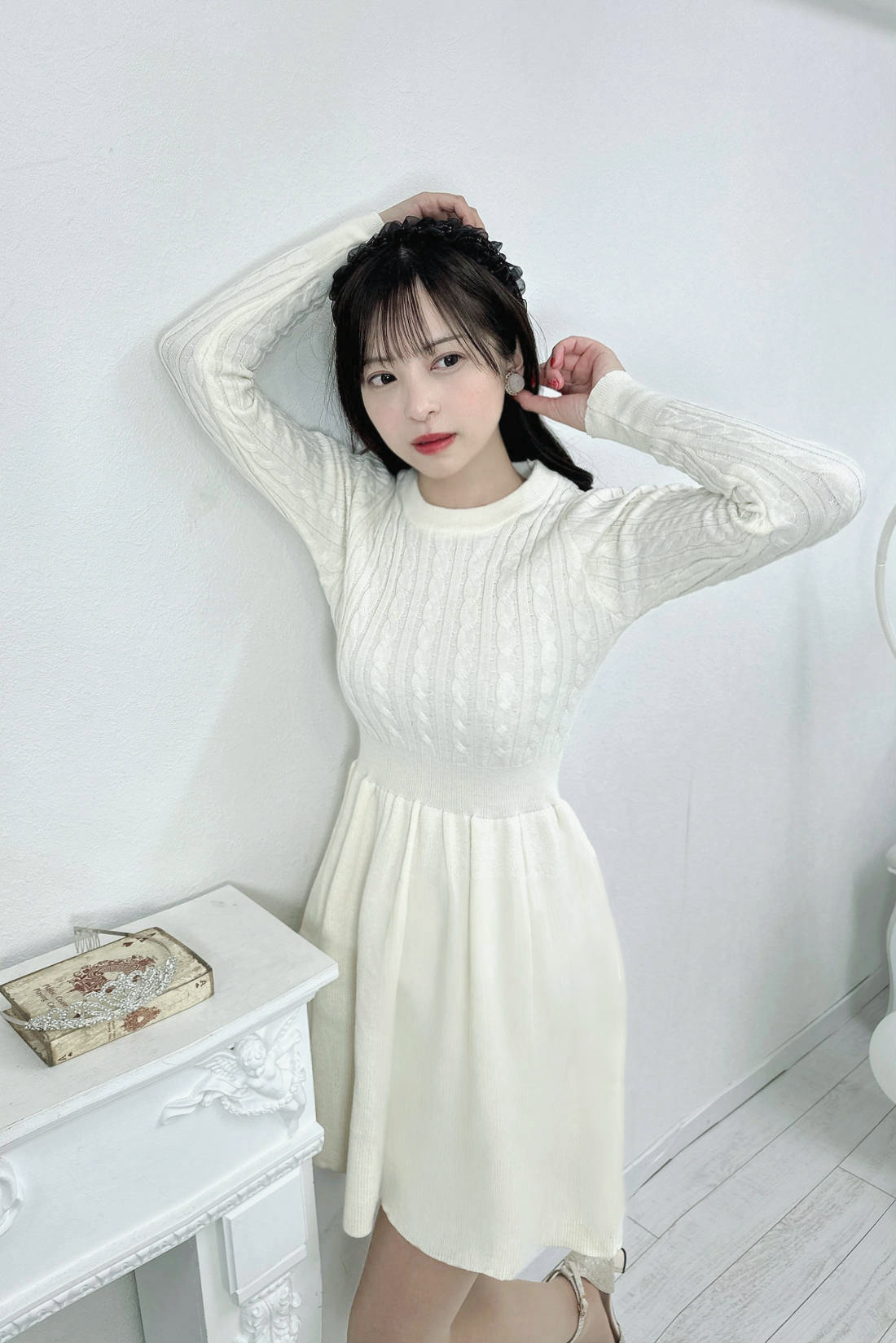 french cable knit dress