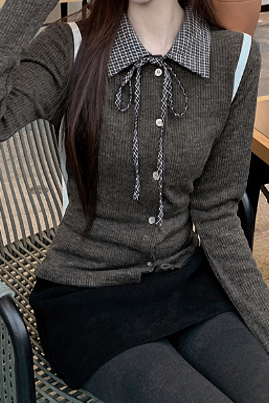 Classic Check Ribbon Knit Tee　