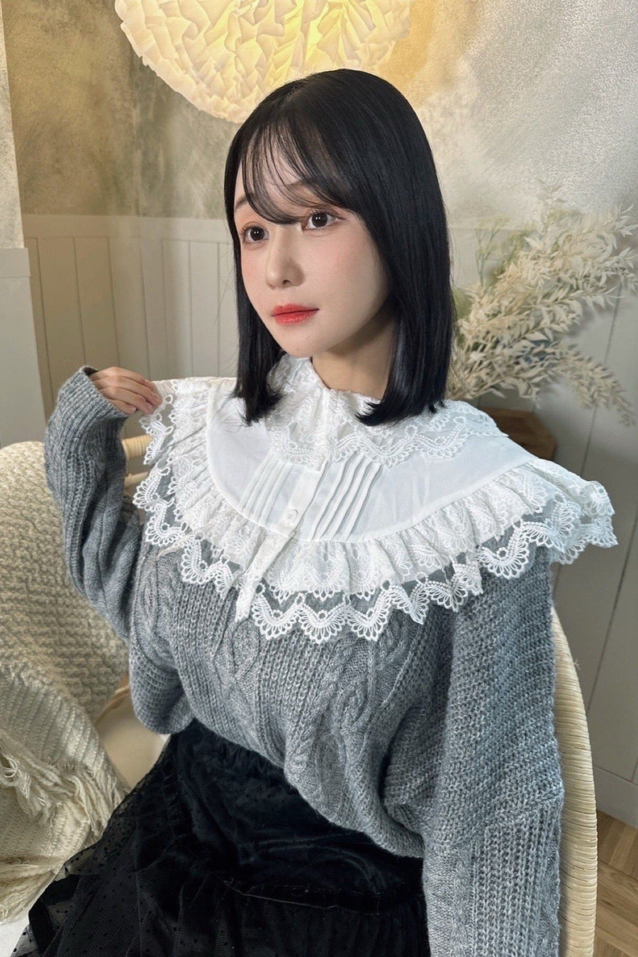 sweet 2way race knit top